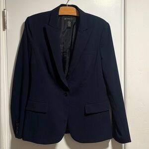 INC International Concepts Navy Blue One Button Blazer Size 8